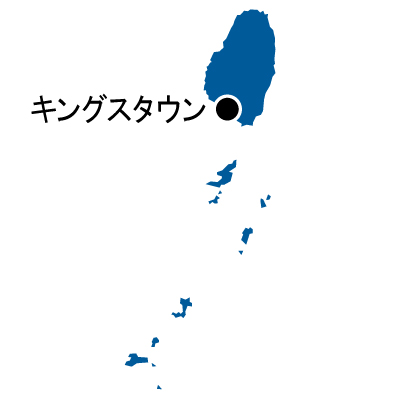 セントビンセント・グレナディーン諸島無料フリーイラスト｜首都名(青)
